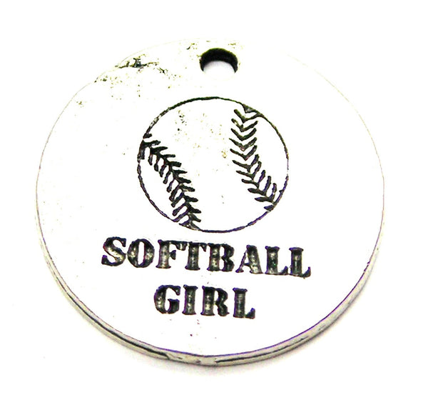 Softball Girl Genuine American Pewter Charm