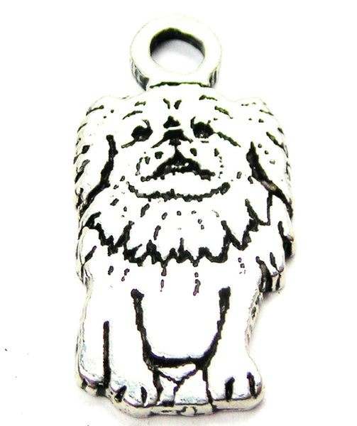 Sitting Pomeranian Genuine American Pewter Charm