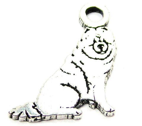 Sitting Chow Genuine American Pewter Charm