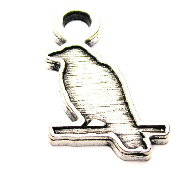 Engraved Raven Genuine American Pewter Charm