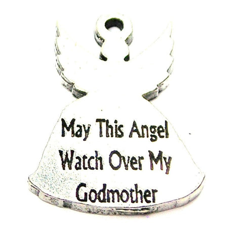 May This Angel Watch Over My Godmother Genuine American Pewter Charm