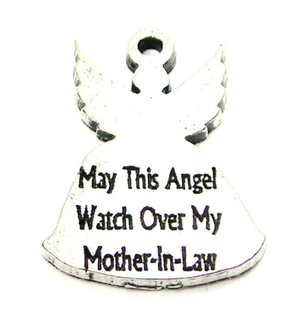 May This Angel Watch Over My Mother-In-Law Genuine American Pewter Charm