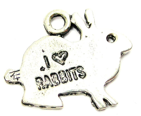 I Love Rabbits Genuine American Pewter Charm