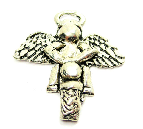 Dirtbike Angel Genuine American Pewter Charm