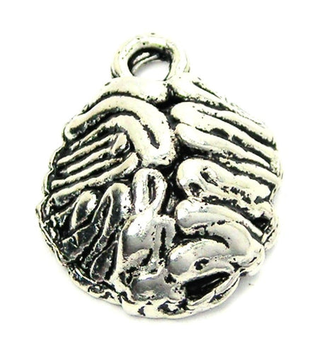 Large Brain Genuine American Pewter Charm