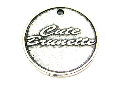 Cute Brunette Genuine American Pewter Charm