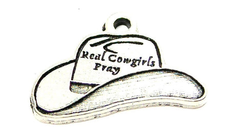 Real Cowgirls Pray Genuine American Pewter Charm