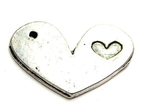 My Heart Is On The Left Genuine American Pewter Charm