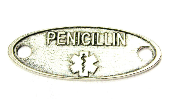 Penicillin - 2 Hole Connector Genuine American Pewter Charm