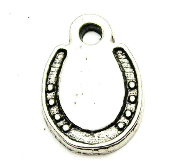 Engraved Horseshoe Mini Genuine American Pewter Charm