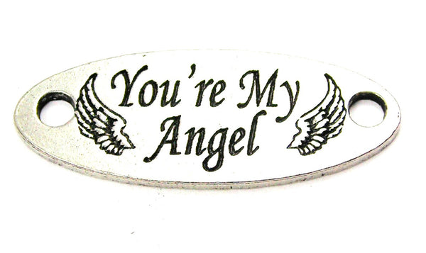 You're My Angel 2 Hole Connector Genuine American Pewter Charm