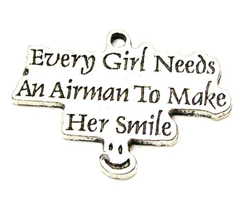 Every Girl Needs An Airman To Make Her Smile Genuine American Pewter Charm