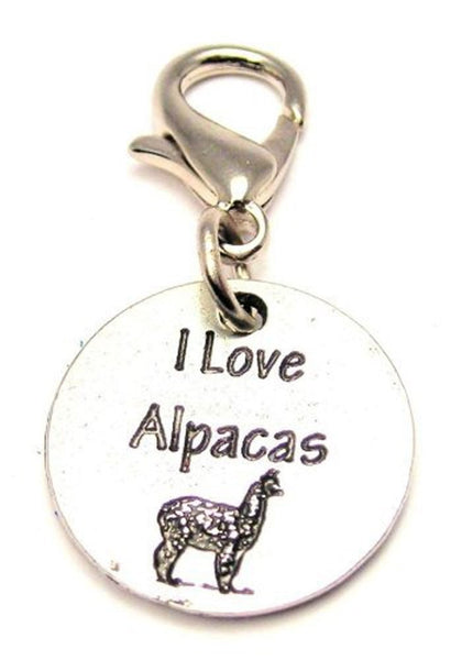 I Love Alpacas Zipper Pull