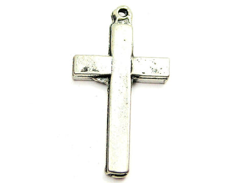 Large Plain Cross Genuine American Pewter Charm