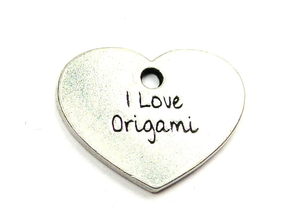 I Love Origami Genuine American Pewter Charm