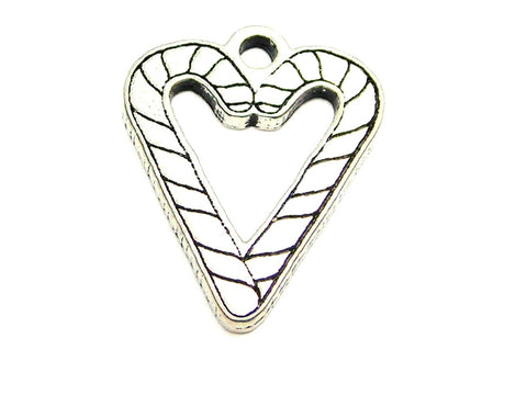 Candy Canes Making A Heart Genuine American Pewter Charm