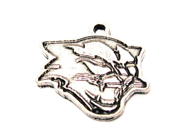 Roaring Tiger Mascot Genuine American Pewter Charm