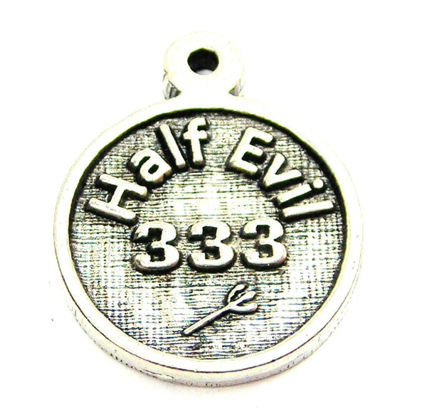 Half Evil 333 Genuine American Pewter Charm