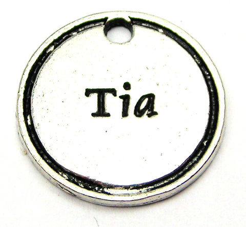 Tia Aunt Genuine American Pewter Charm