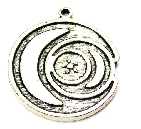 Triple Moon Circle Genuine American Pewter Charm