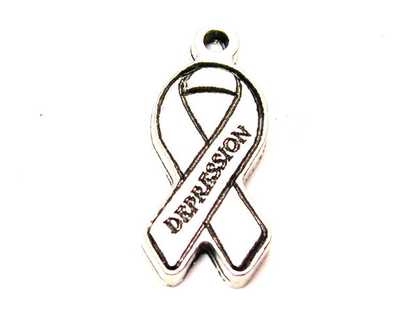 Depression Awareness Ribbon Genuine American Pewter Charm