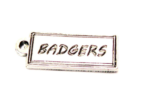 Badgers Tab Genuine American Pewter Charm