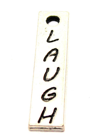 Laugh Long Tab Genuine American Pewter Charm