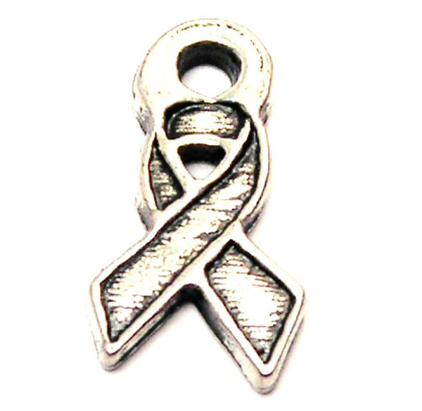 Small Thick Awareness Ribbon Genuine American Pewter Charm