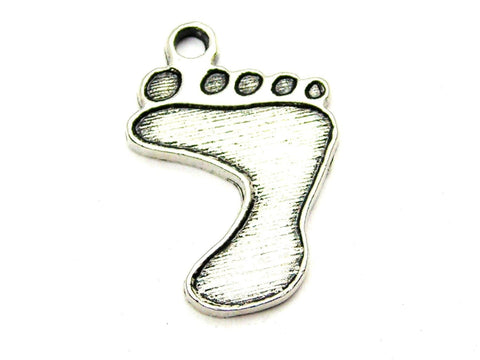 Large Footprint Genuine American Pewter Charm