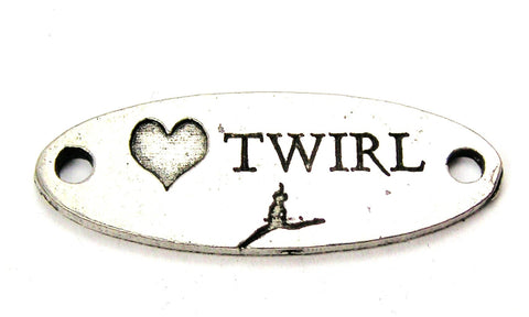 Love Twirl - 2 Hole Connector Genuine American Pewter Charm