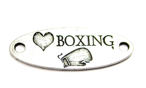 Love Boxing - 2 Hole Connector Genuine American Pewter Charm