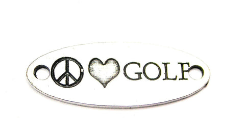 Peace Love Golf - 2 Hole Connector Genuine American Pewter Charm