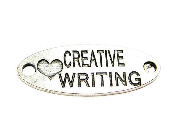 Love Creative Writing - 2 Hole Connector Genuine American Pewter Charm