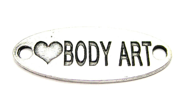 Love Body Art - 2 Hole Connector Genuine American Pewter Charm