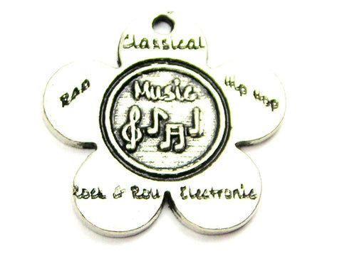 The Music Flower Genuine American Pewter Charm