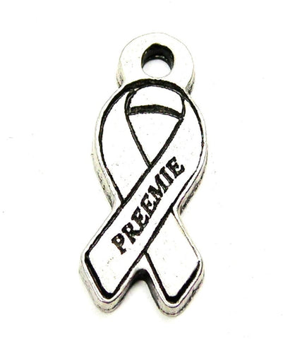 Preemie Awareness Ribbon Genuine American Pewter Charm