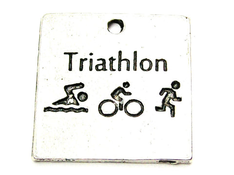 Triathlon Genuine American Pewter Charm