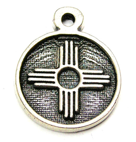 Zia Southwest Sun Symbol Genuine American Pewter Charm