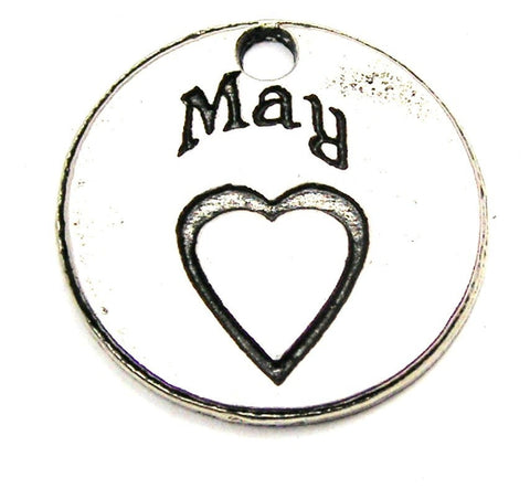 May Circle Genuine American Pewter Charm