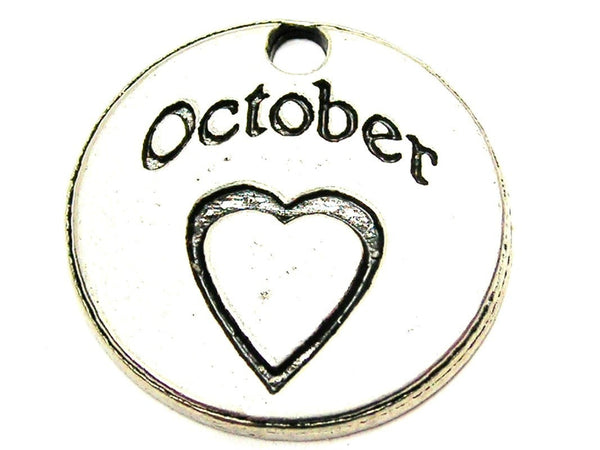 October Circle Genuine American Pewter Charm