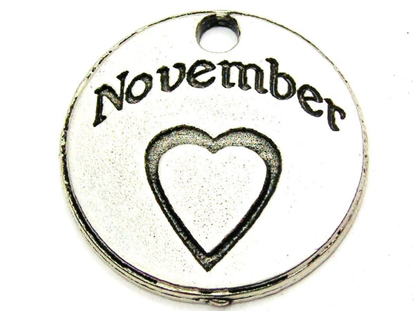 November Circle Genuine American Pewter Charm