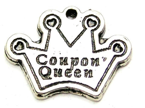 Fancy Crown Coupon Queen Genuine American Pewter Charm