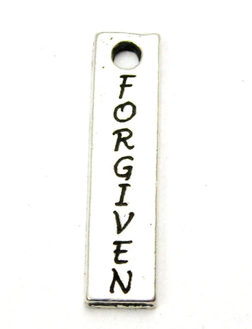 Forgiven Long Tab Genuine American Pewter Charm