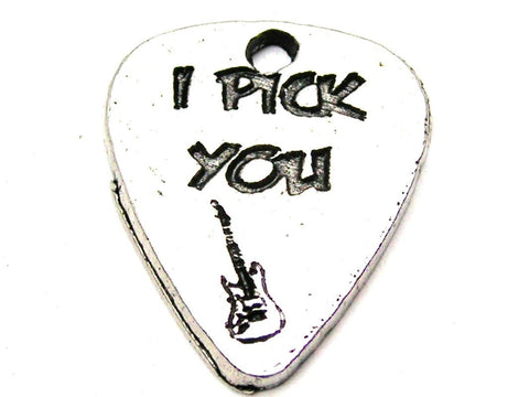 I Pick You Guitar Pic Genuine American Pewter Charm