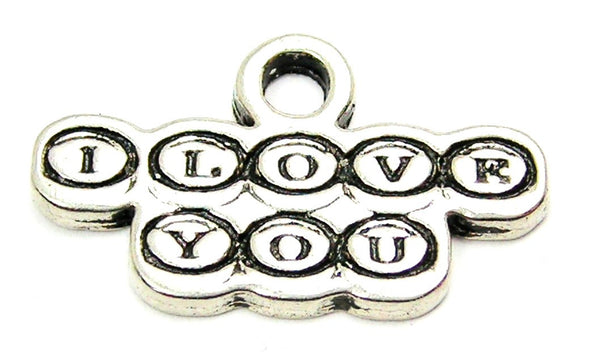 Typewriter Keys Style I Love You Genuine American Pewter Charm