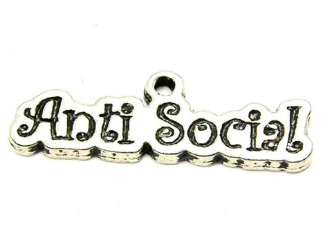 Anti Social Genuine American Pewter Charm