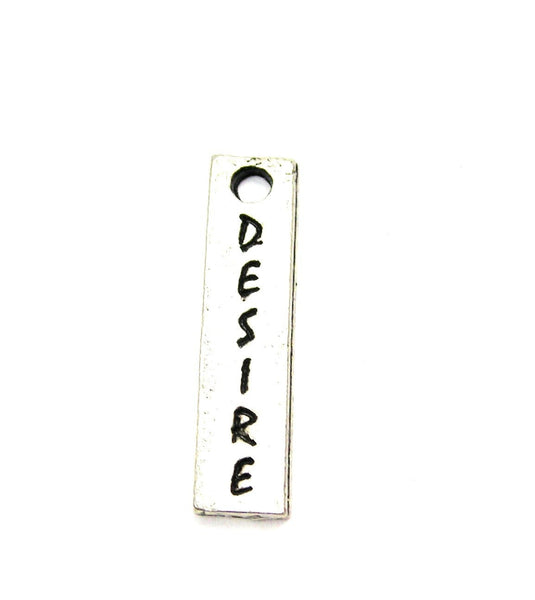 Desire Long Tab Genuine American Pewter Charm