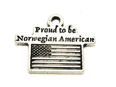 Proud To Be Norwegian American Genuine American Pewter Charm