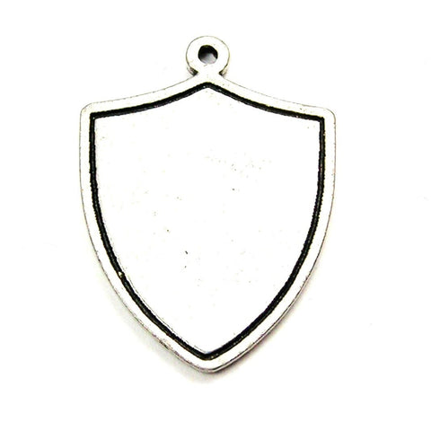 Blank Shield Genuine American Pewter Charm