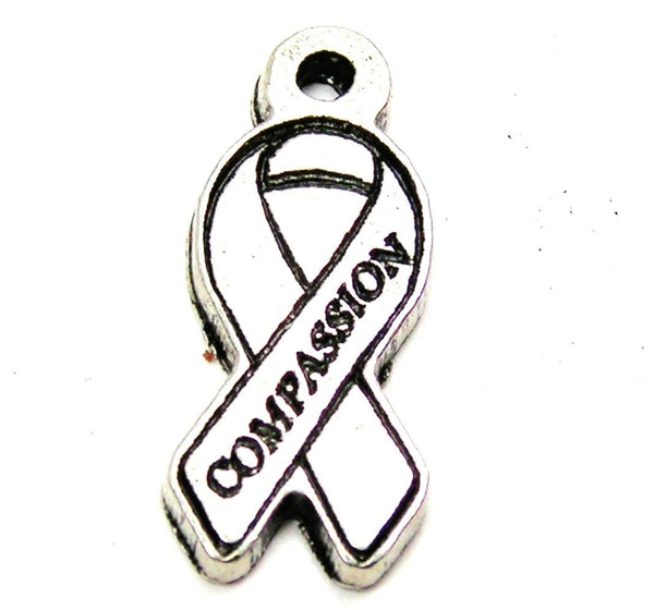 Compassion Awareness Ribbon Genuine American Pewter Charm